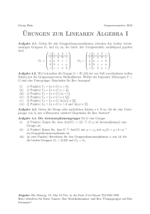 ¨Ubungen zur Linearen Algebra I