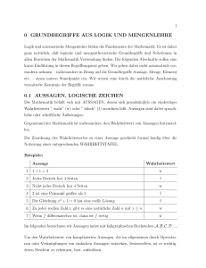 0 grundbegriffe aus logik und mengenlehre 0.1 aussagen, logische