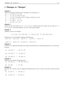 1¨Ubungen zu ”Mengen” - Mathematik, TU Dortmund