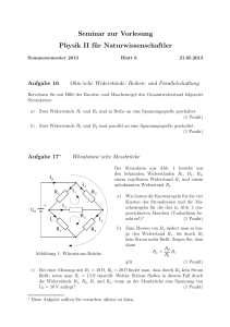 Seminar zur Vorlesung Physik II für Naturwissenschaftler