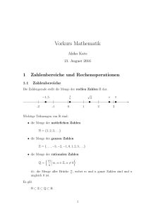 Vorkurs Mathematik - Hochschule Ruhr West