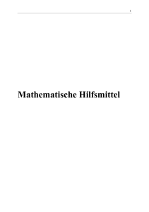 Mathematische Hilfsmittel