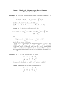 Lineare Algebra 1: Lösungen der Probeklausur