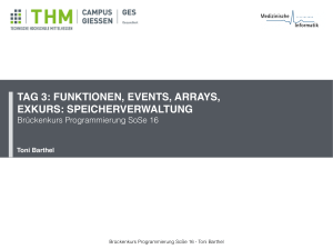 funktionen, events, arrays, exkurs: speicherverwaltung