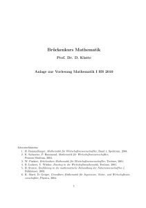 Brückenkurs Mathematik