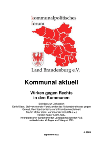 Kommunal aktuell - kommunalpolitisches forum Land Brandenburg eV