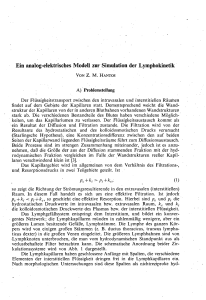 Ein analog-elektrisches Modell zur Simulation der Lymphokinetik