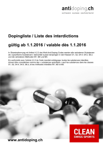 Dopingliste 2009 - Antidoping Schweiz