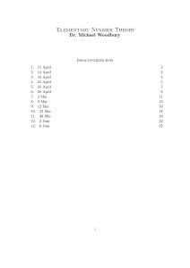 Elementary Number Theory