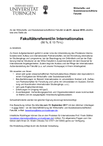 Fakultätsreferent/in Internationales