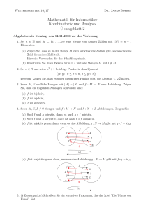 Mathematik für Informatiker Kombinatorik und Analysis ¨Ubungsblatt 2