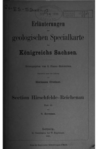 Erläuterungen zur geologischen Specialkarte