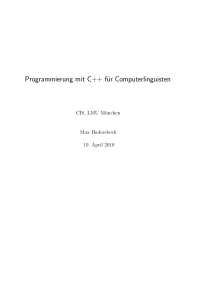 Programmierung mit C++ für Computerlinguisten