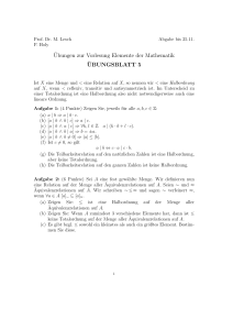¨Ubungen zur Vorlesung Elemente der Mathematik ¨UBUNGSBLATT 5