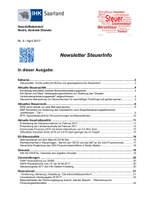 Newsletter SteuerInfo - IHK Saarland