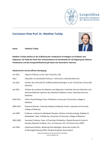 Curriculum Vitae Prof. Dr. Matthias Tschöp