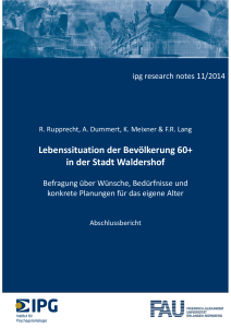 Lebenssituation der Bevölkerung 60+ in der Stadt Waldershof