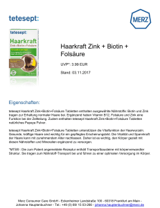 Haarkraft Zink + Biotin + Folsäure