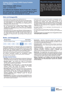 Key Investor Information - Goldman Sachs Asset Management