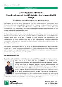 Arval Deutschland GmbH: Verschmelzung mit der GE Auto Service