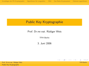 Public Key Kryptographie - Beuth Hochschule für Technik Berlin