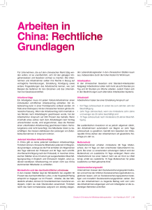 Arbeiten in China: Rechtliche Grundlagen