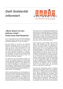 Dalit Solidarität informiert - Dalit Solidarität in Deutschland