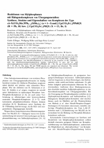 Synthese, Struktur und Eigenschaften von Komplexen