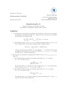 Mathematische Statistik Semesterwoche 11 Aufgaben