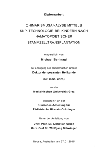 chimärismusanalyse mittels snp-technologie bei kindern nach