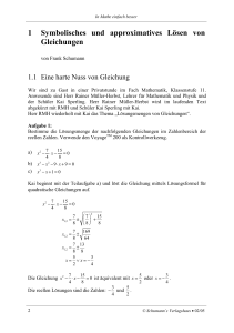 1 Symbolisches und approximatives Lösen von