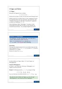 2 Folgen und Reihen - Fakultät für Mathematik und Informatik