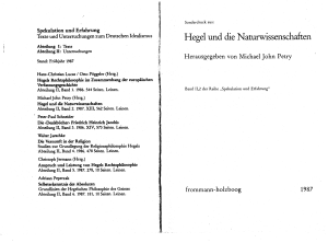 Hegel und die Naturwissenschaften