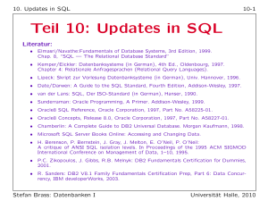 Teil 10: Updates in SQL