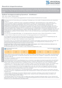 Anteilklasse I Ziele und Anlagepolitik