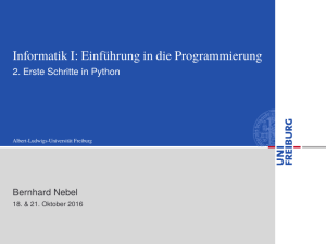 Informatik I: Einführung in die Programmierung