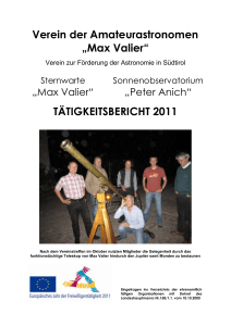 TÄTIGKEITSBERICHT 2011 - Amateurastronomen Max Valier