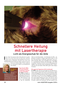 Schnellere Heilung mit Lasertherapie