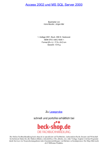 Access 2002 und MS SQL Server 2000 - Toc - Beck-Shop