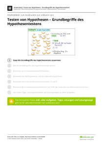 Testen von Hypothesen – Grundbegri e des