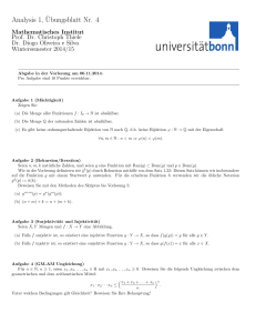 Analysis 1,¨Ubungsblatt Nr. 4 - Mathematisches Institut der