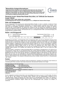 Wesentliche Anlegerinformationen Deutsche Invest I Global Real