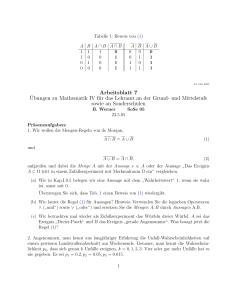 Arbeitsblatt 7 ¨Ubungen zu Mathematik IV für das Lehramt an der