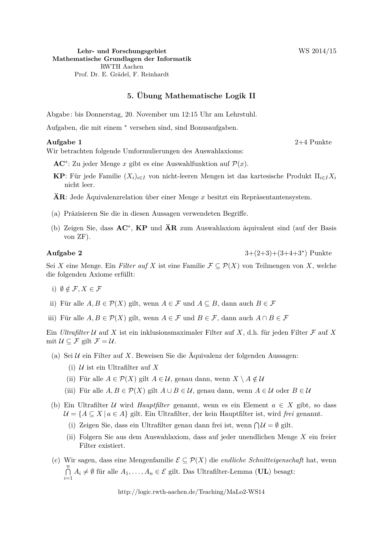 5 Ubung Mathematische Logik Ii