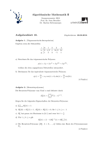 Algorithmische Mathematik II Aufgabenblatt 10.