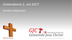 Gottesdienst 2. Juli 2017