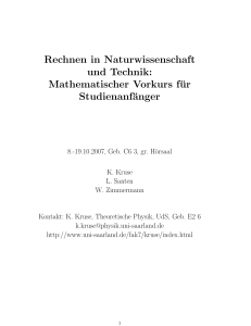 Mathematischer Vorkurs für Studienanfänger