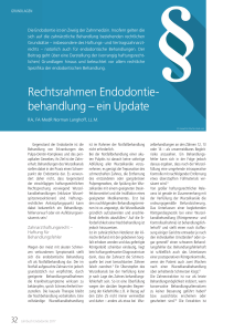 Rechtsrahmen Endodontie- behandlung – ein Update