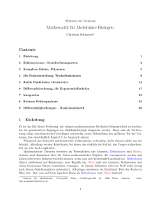 Mathematik für Molekulare Biologen