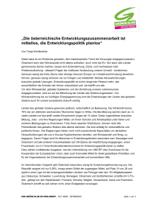 Die österreichische Entwicklungszusammenarbeit ist